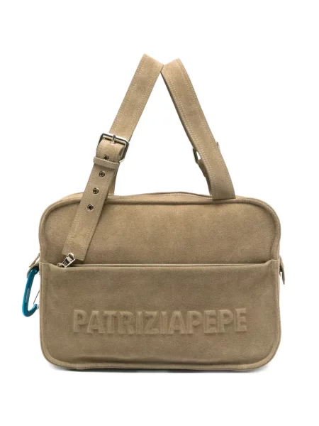 Geantă Patrizia Pepe din piele de căprioară verde