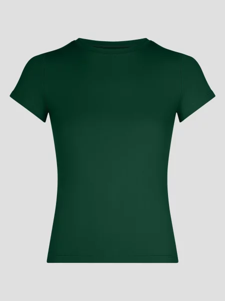 YO-GAYA Αθλητικό τοπ Short Sleeve Top σκούρο πράσινο