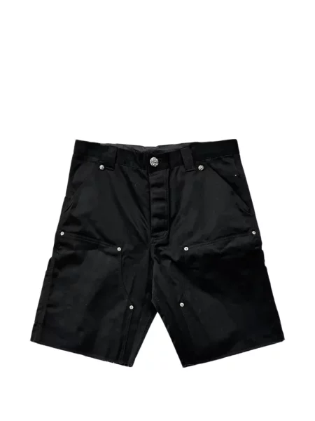 Pantaloni scurți Chrome Hearts cu motiv cu inimi negru