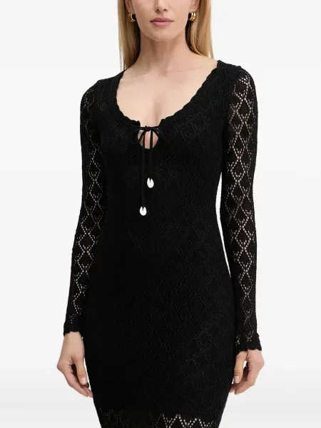 Rochie midi Guess din dantelă negru