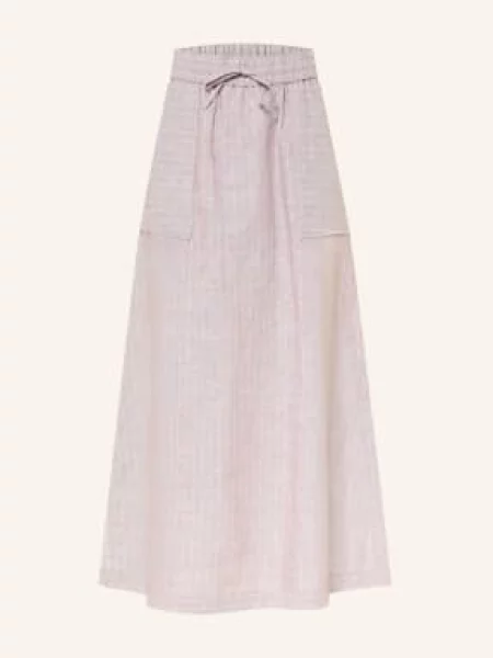 Mm By Max Mara Sukně Sumero Z Lnu hnědá bílá