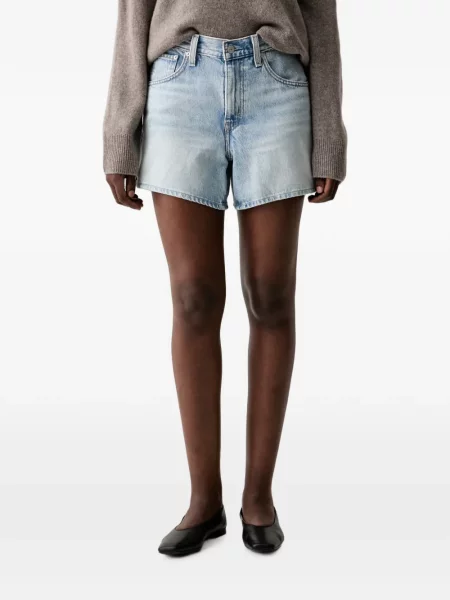 Decupat pantaloni scurți din denim Levi's® zdrențuiți cu talie înaltă albastru