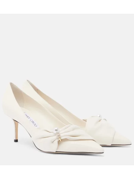 Pantofi cu toc Jimmy Choo din piele alb