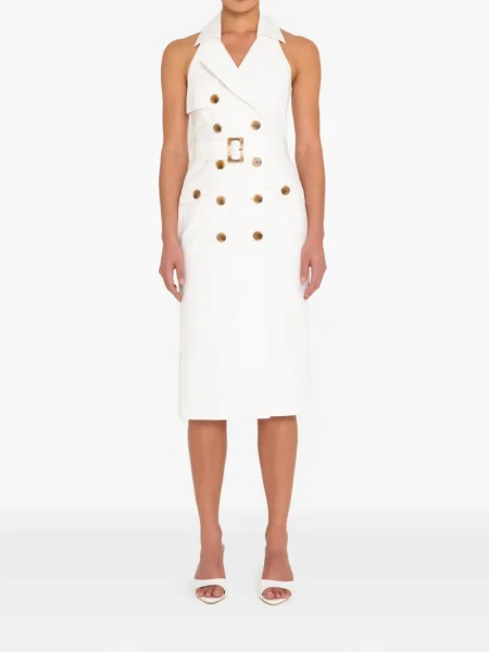 Sukienka midi Sans Faff do kolan garniturowa biała