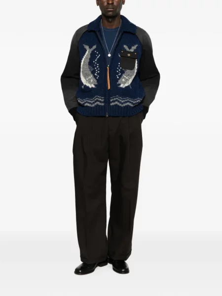 Cardigan Khoki tricotate albastru