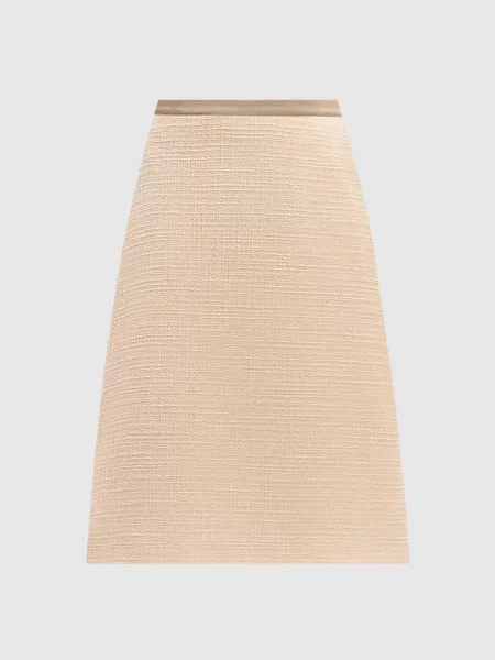 Шерстяная юбка миди Valentino бежевая