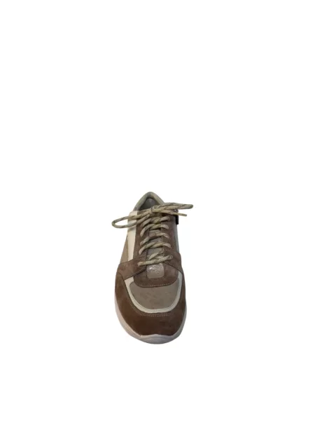 Sneakersy Durea skórzane brązowe