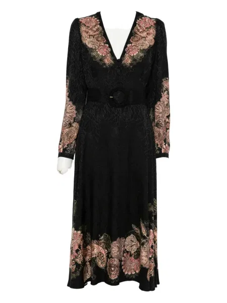 Rochie Twinset cu model floral cu imagine de costum negru