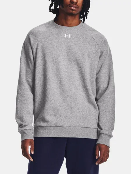 Hanorac crewneck Under Armour din fleece gri