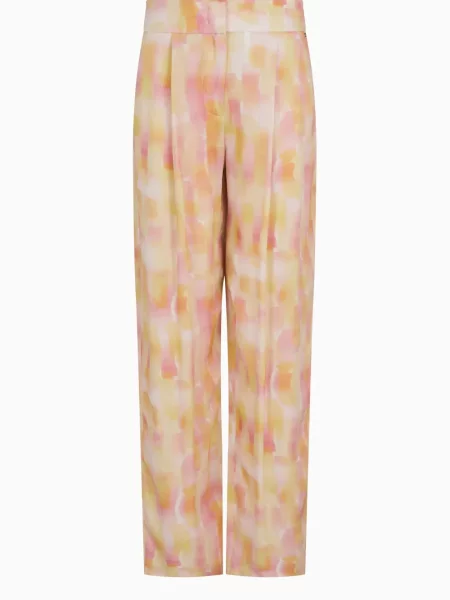 Pantaloni Armani Exchange cu model floral cu imagine portocaliu