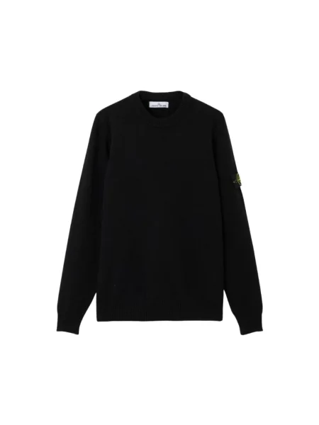 Długi sweter Stone Island wełniany z kamieniami czarny