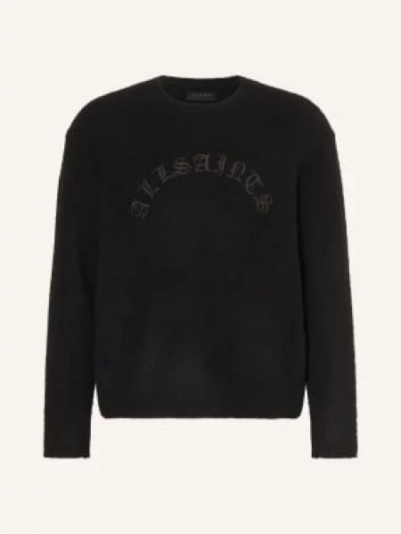 AllSaints sweter z dodatkiem alpaki CURV lekki czarny