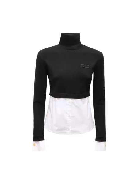 Lniany golf golf Elisabetta Franchi czarny