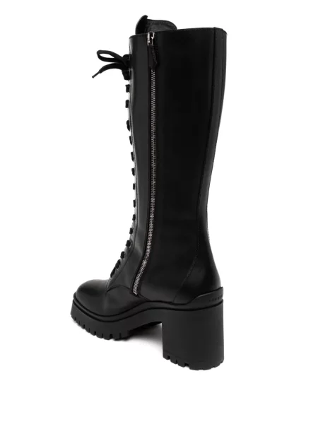 Kožené kotníkové boty Miu Miu Pre-owned černé
