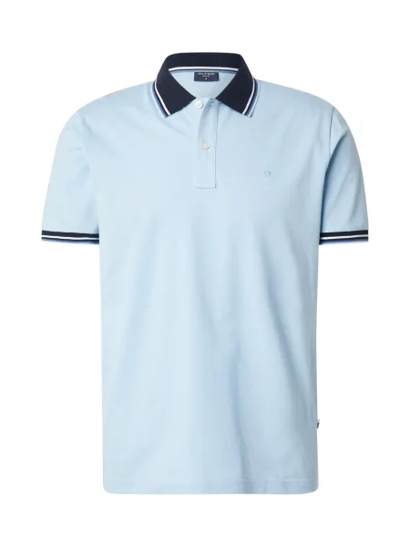 OLYMP Tricou bleumarin / cyan / albastru deschis alb