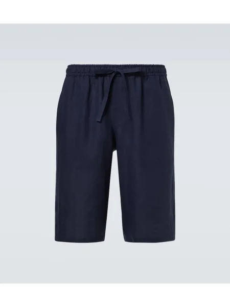 Lanene bermuda kratke hlače Dolce&gabbana modra