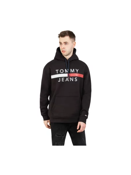 Bluza z kapturem Tommy Hilfiger z kapturem czarna