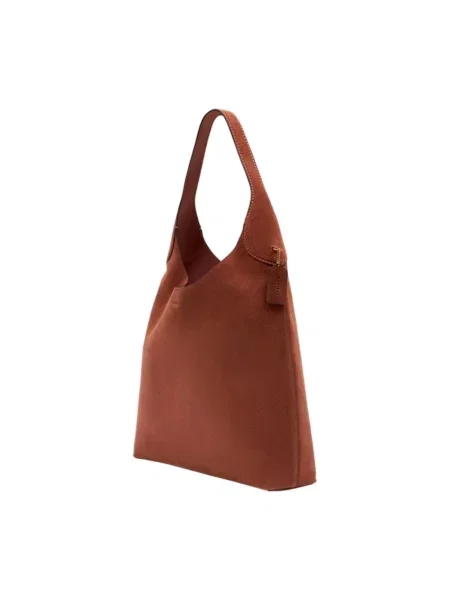 Coach torebka shopper zamszowa Suade Brooklyn Shoulder Bag 39 brązowa