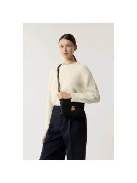 Torebka crossbody Soeur skórzana czarna