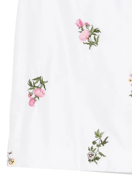 Siuvinėtas gėlėtas mini sijonas Cynthia Rowley balta
