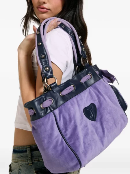 Geantă shopper Juicy Couture cu autograf violet