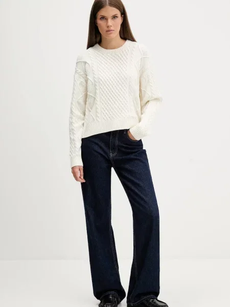 Светр із додаванням вовни Guess Jeans легкий бежевий