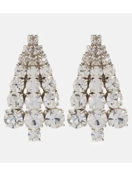 Cercei Jil Sander de cristal argintiu