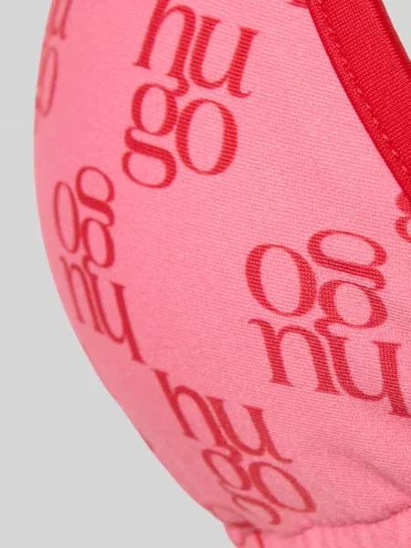 Góra od bikini z wzorem z logo Hugo różowy