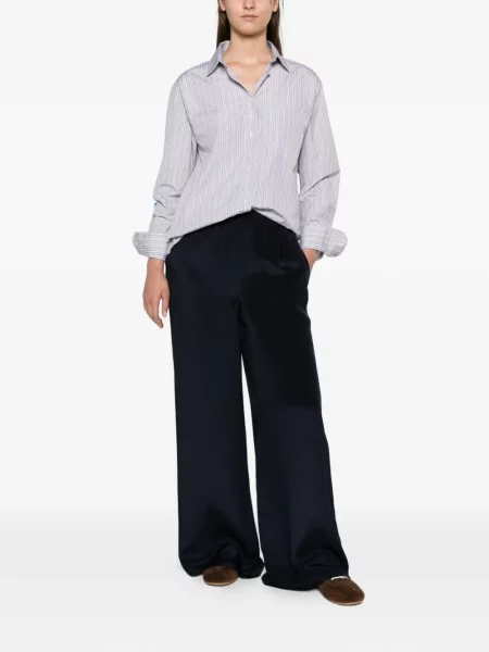 Pantaloni Max Mara de mătase albastru