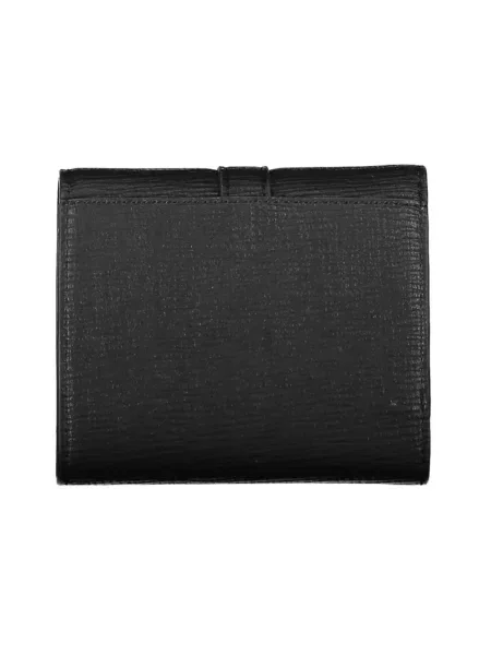 Lniany portfel Tommy Hilfiger elegancki czarny