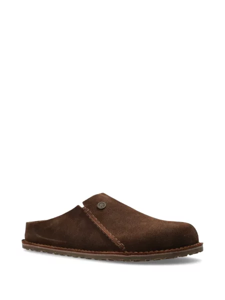 Papuci tip mules Birkenstock din piele de căprioară maro