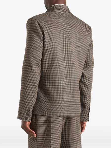 Μπλέιζερ Manière De Voir houndstooth διπλόκουμπα καφέ