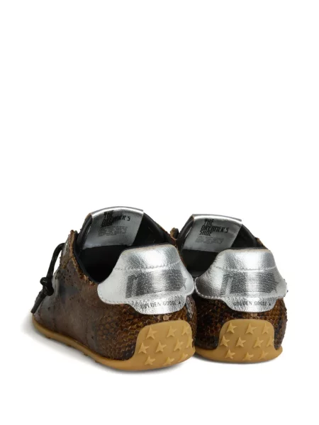 Кожени маратонки Golden Goose с принт кафяво