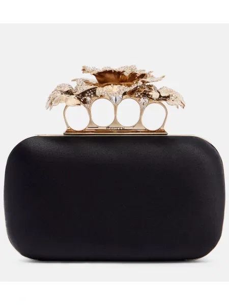 Geantă plic Mcqueen din satin negru