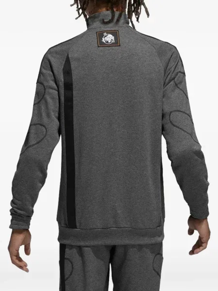 Pruhované krajkové pruhované tričko Adidas s vázáním šedé