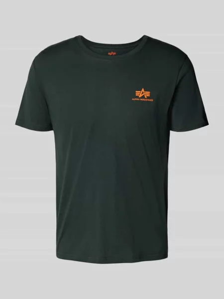 Alpha Industries t-shirt Basic T Small Logo turkusowy gładki