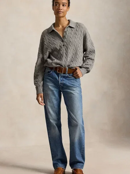 Polo Ralph Lauren sweter wełniany szary