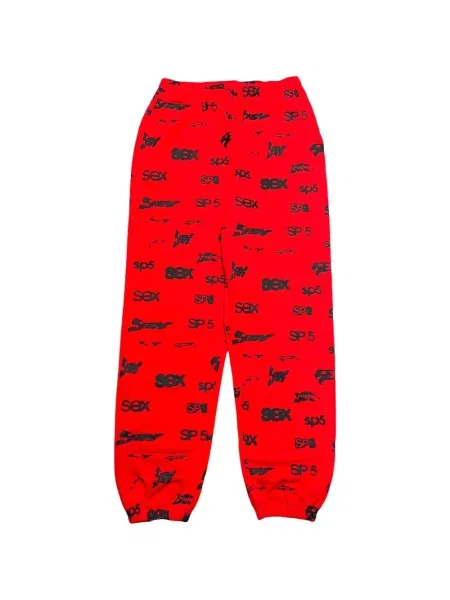 Pantaloni Sp5der cu imagine alergare roșu