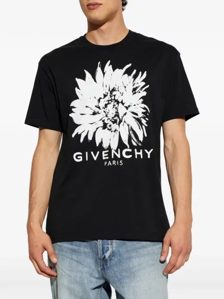 Tricou Givenchy cu model floral cu imagine negru