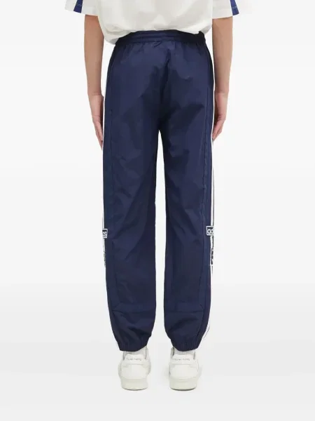 Pantaloni palazzo Adidas cu dungi plisat cu imagine albastru