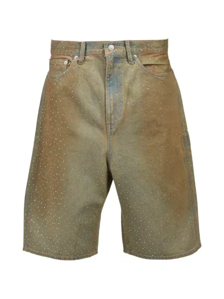 Stras pantaloni scurți din denim Breath maro
