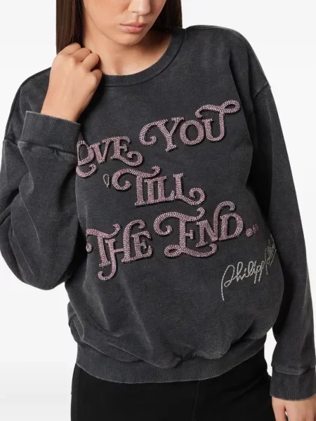 Bluza Philipp Plein z odkrytymi plecami szara