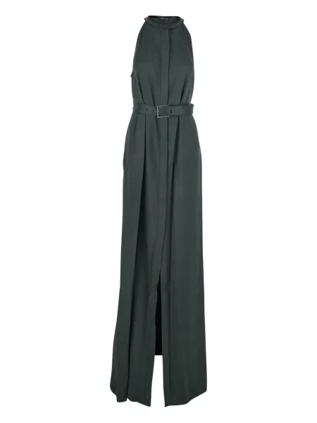 Rochie maxi Tom Ford cu gât halter de costum verde