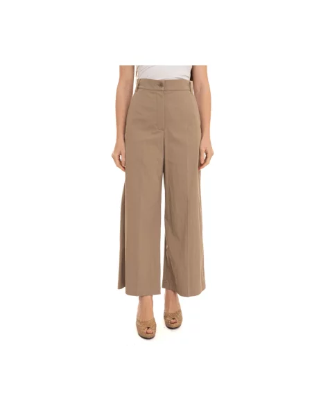 Spodnie Weekend Max Mara o skróconej długości beżowe