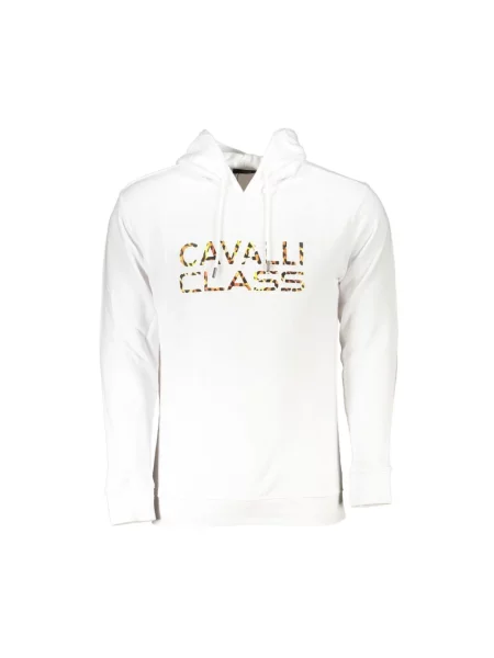 Bluza z kapturem Cavalli Class biała