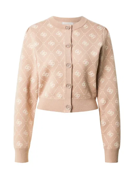 GUESS Pletena jopa SARAH kapučino bela