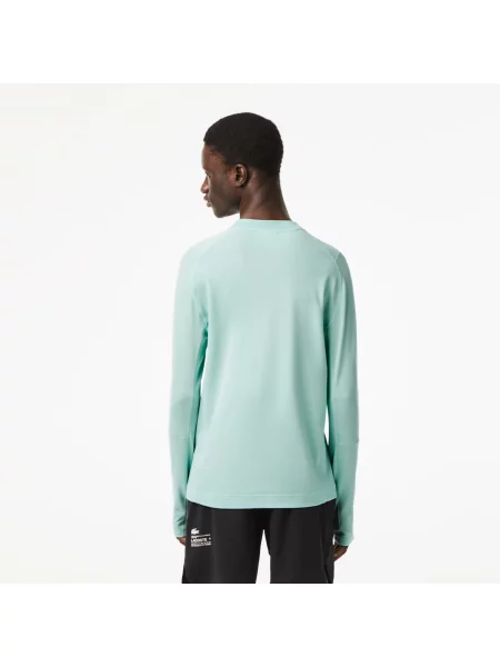 Lacoste Koszulka Z Długim Rękawem I Bawełny Organicznej O Dopasowanym Kroju zielona