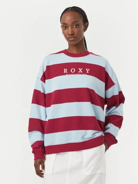 Roxy Суитшърт Strictly Stripes Бордо