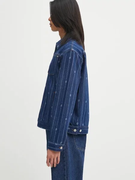 Drôle de Monsieur kurtka jeansowa La veste Denim Monogramme przejściowa niebieski