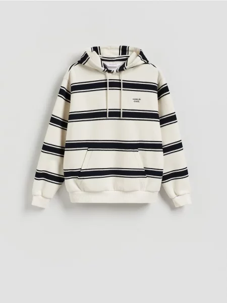 Reserved Bluza z kapturem złamana biel